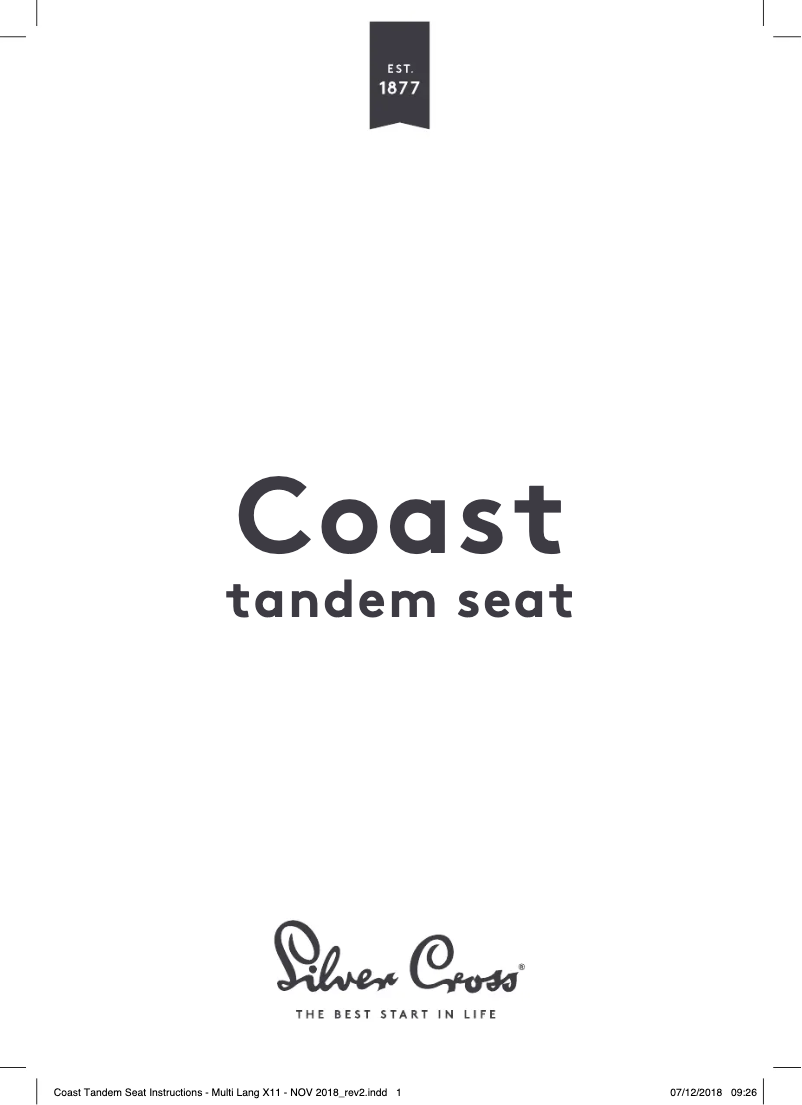 Imagen de la primera página del manual del dispositivo Coast Tandem Seat