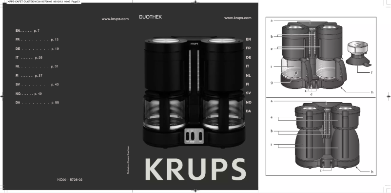 Imagen de la primera página del manual del dispositivo Duothek KM8508