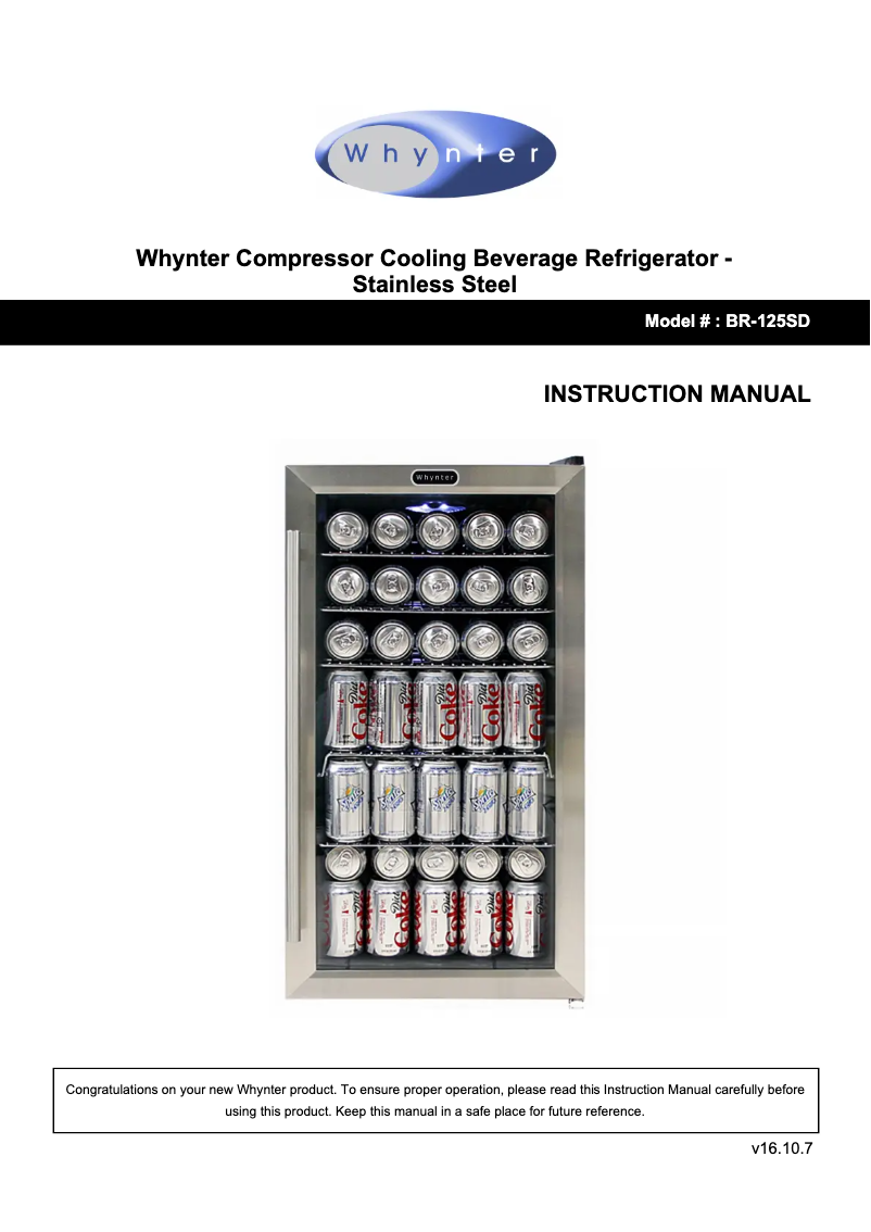 Imagen de la primera página del manual del dispositivo BR-125SD
