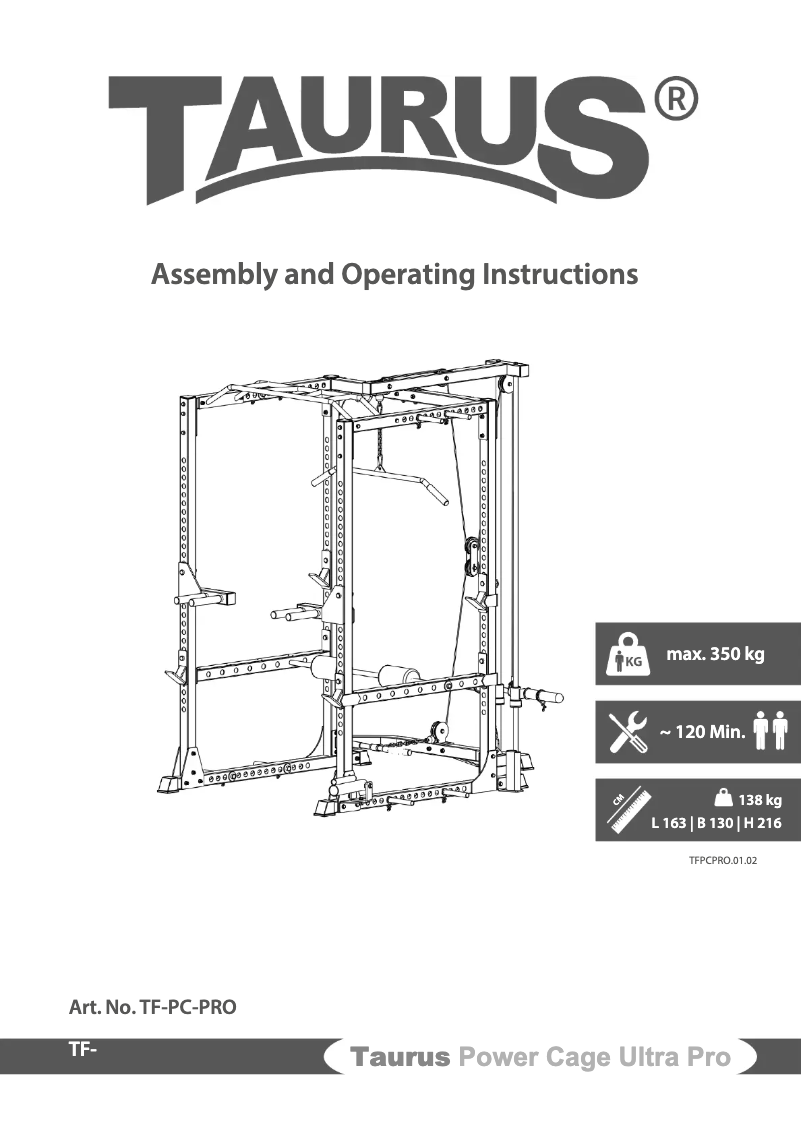 Página nº 1 - Manual de usuario Taurus Power Cage Ultra Pro