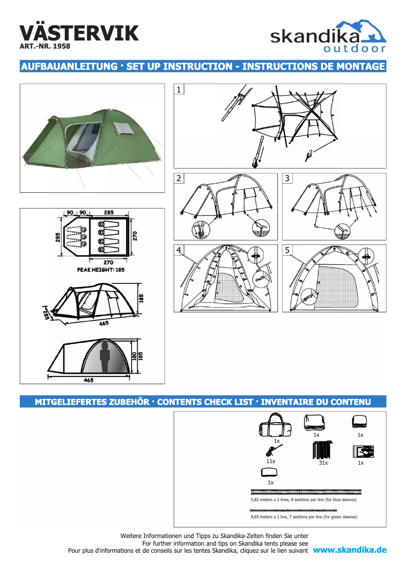 Página 1 del manual Manual de usuario Skandika Vastervik