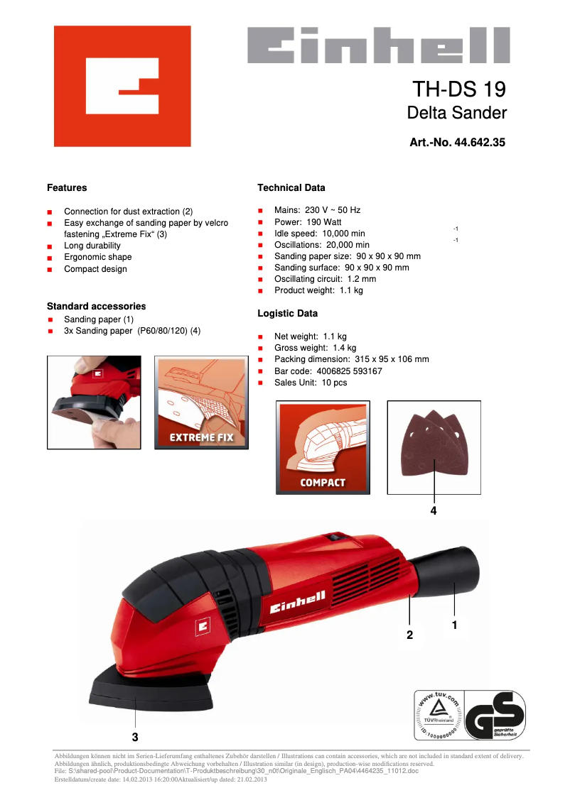 Imagen de la primera página del manual del dispositivo TH-DS 19