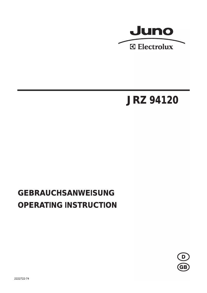 Página 1 del manual Manual de usuario Juno Electrolux JRZ94120