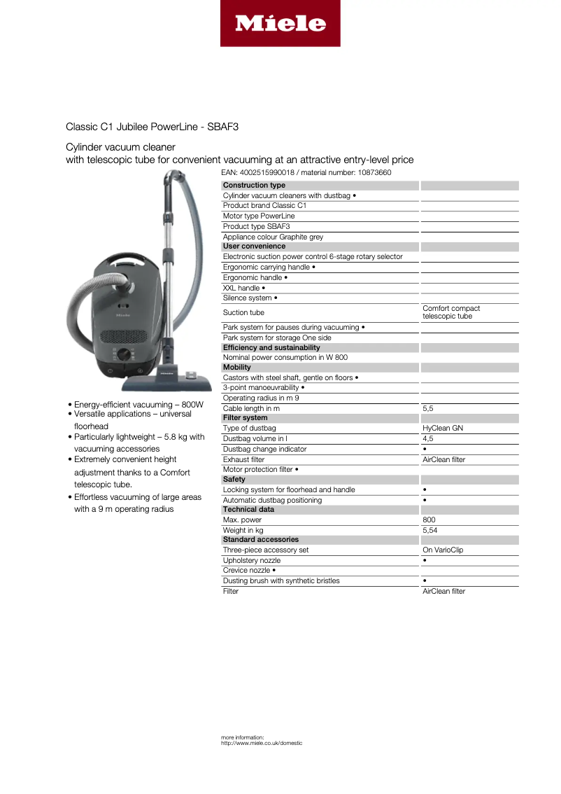 Imagen de la primera página del manual del dispositivo Classic C1 Jubilee PowerLine