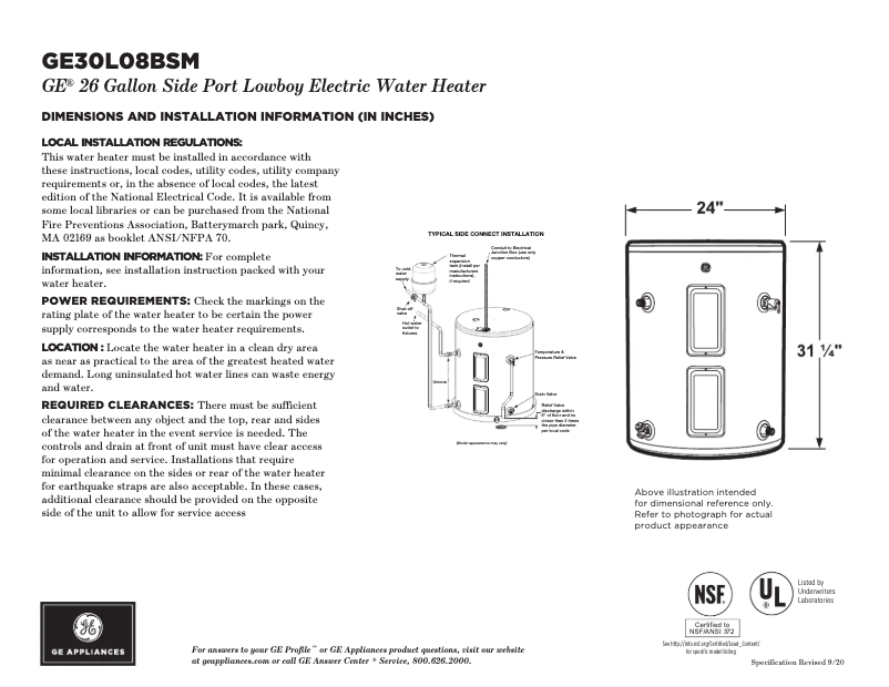 Imagen de la primera página del manual del dispositivo GE30L08BSM