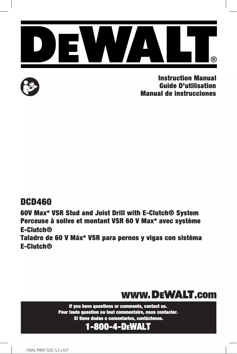 Imagen de la primera página del manual del dispositivo DCD460