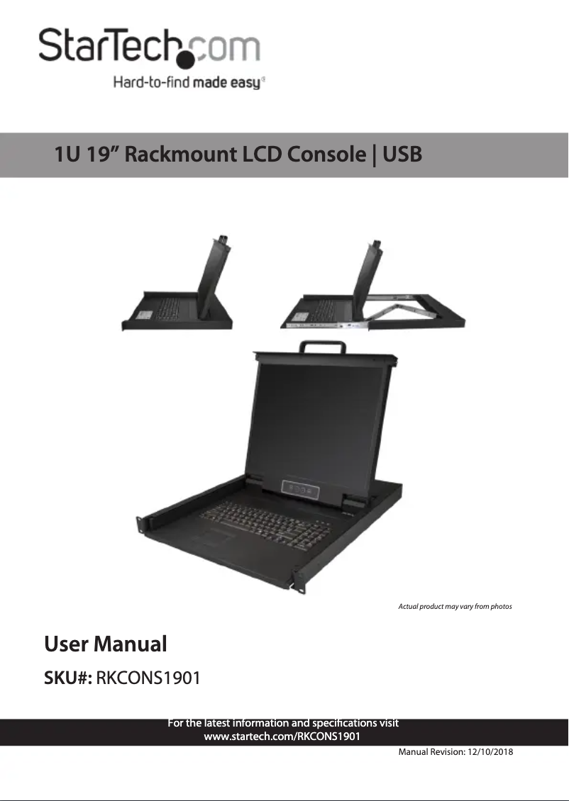 Imagen de la primera página del manual del dispositivo RKCONS1901