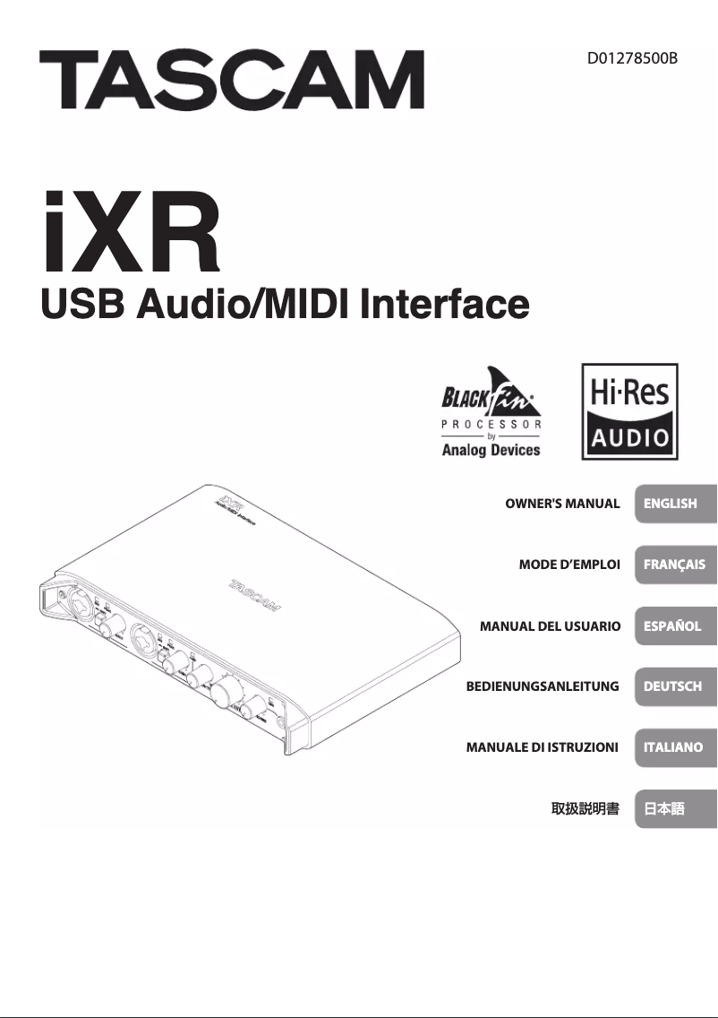 Página nº 1 - Manual de usuario Tascam iXR