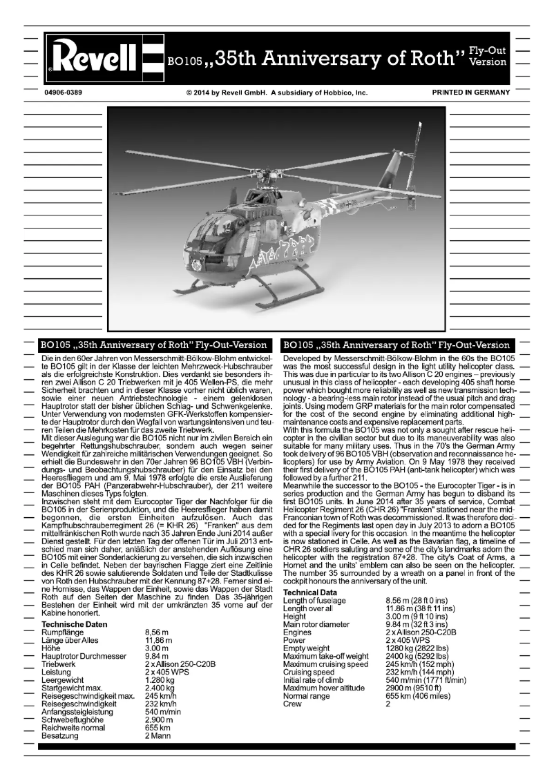 Página 1 del manual Manual de usuario Revell BO 105