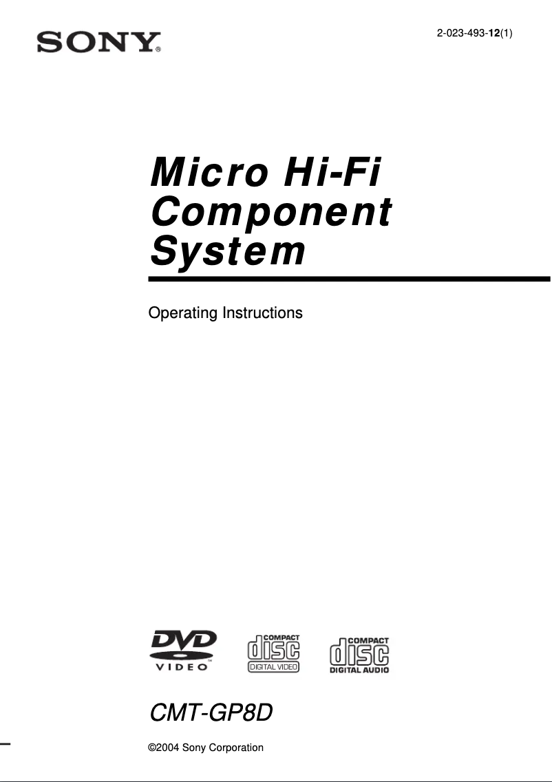 Imagen de la primera página del manual del dispositivo CMT-GP8D