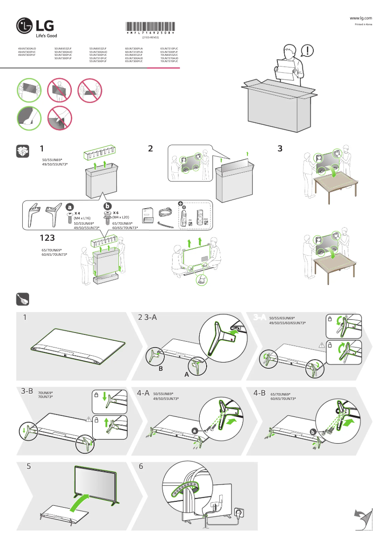 Imagen de la primera página del manual del dispositivo 55UN6955ZUF