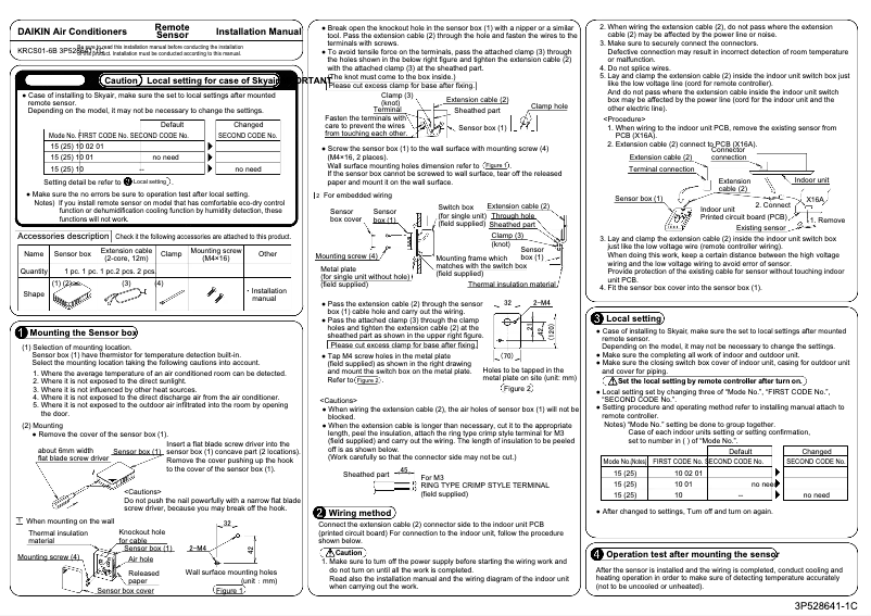 Página 1 del manual Manual de usuario Daikin KRCS01-6B