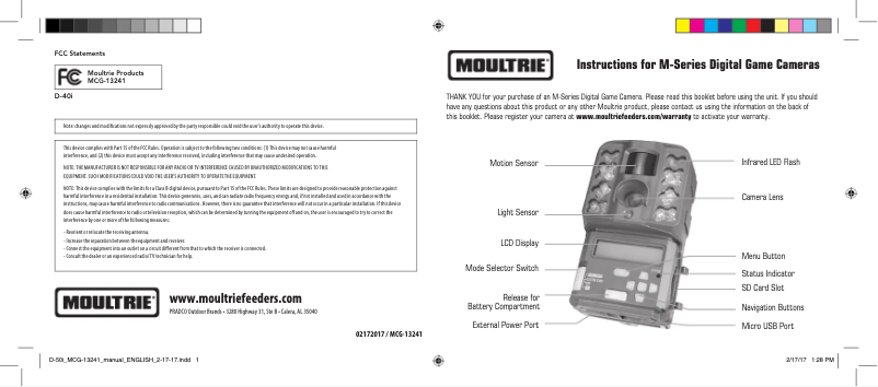Imagen de la primera página del manual del dispositivo D-40i
