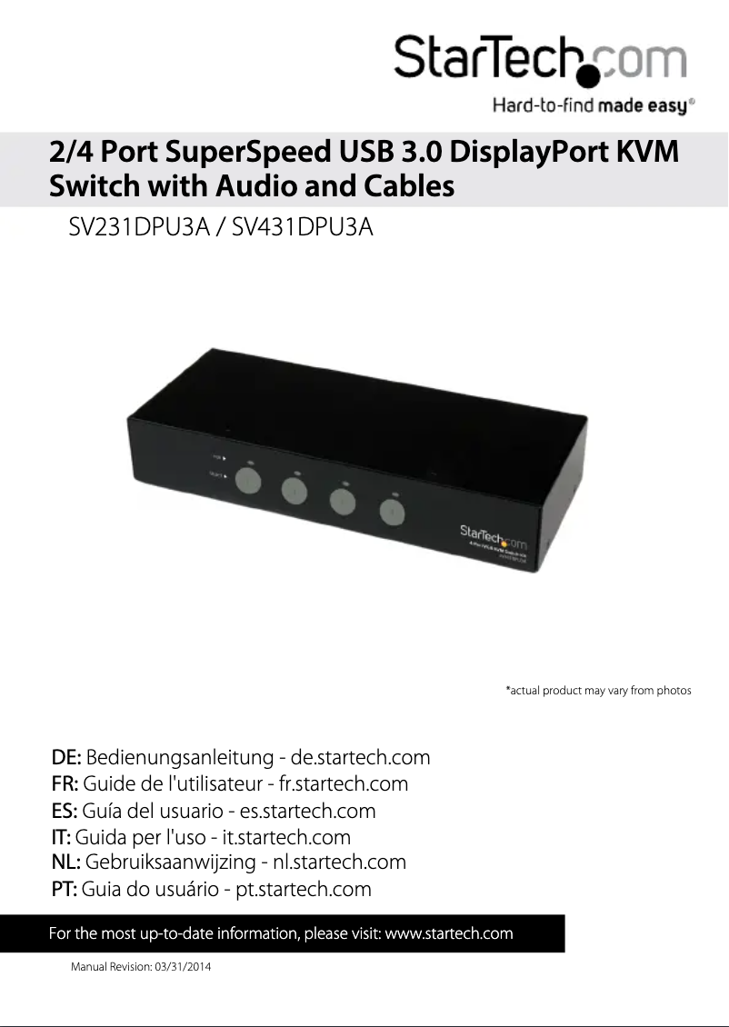 Imagen de la primera página del manual del dispositivo SV231DPU3A
