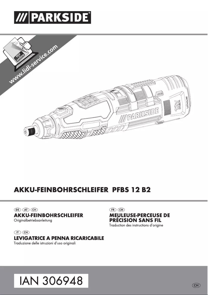 Página 1 del manual Manual de usuario Parkside PFBS 12 B2