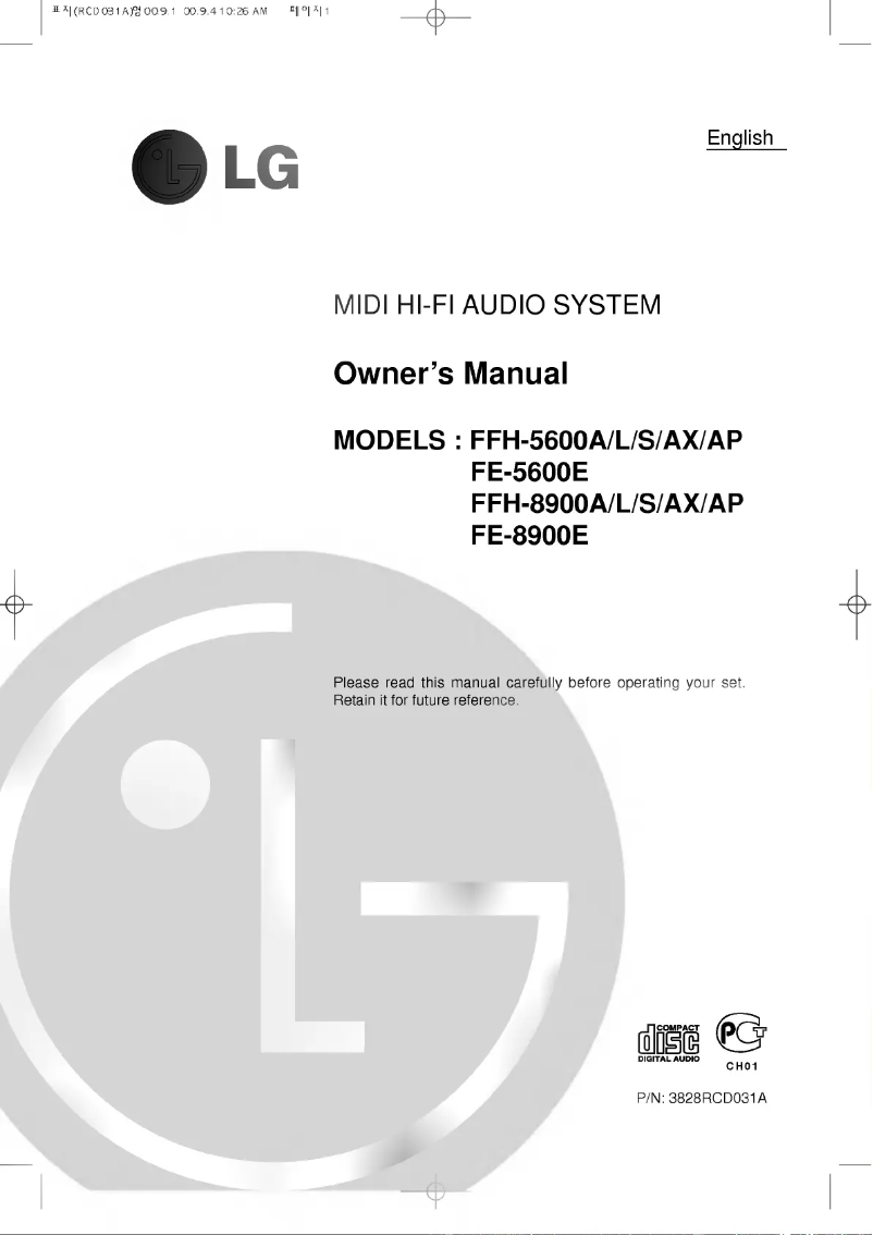 Página nº 1 - Manual de usuario LG FFH-8900AX