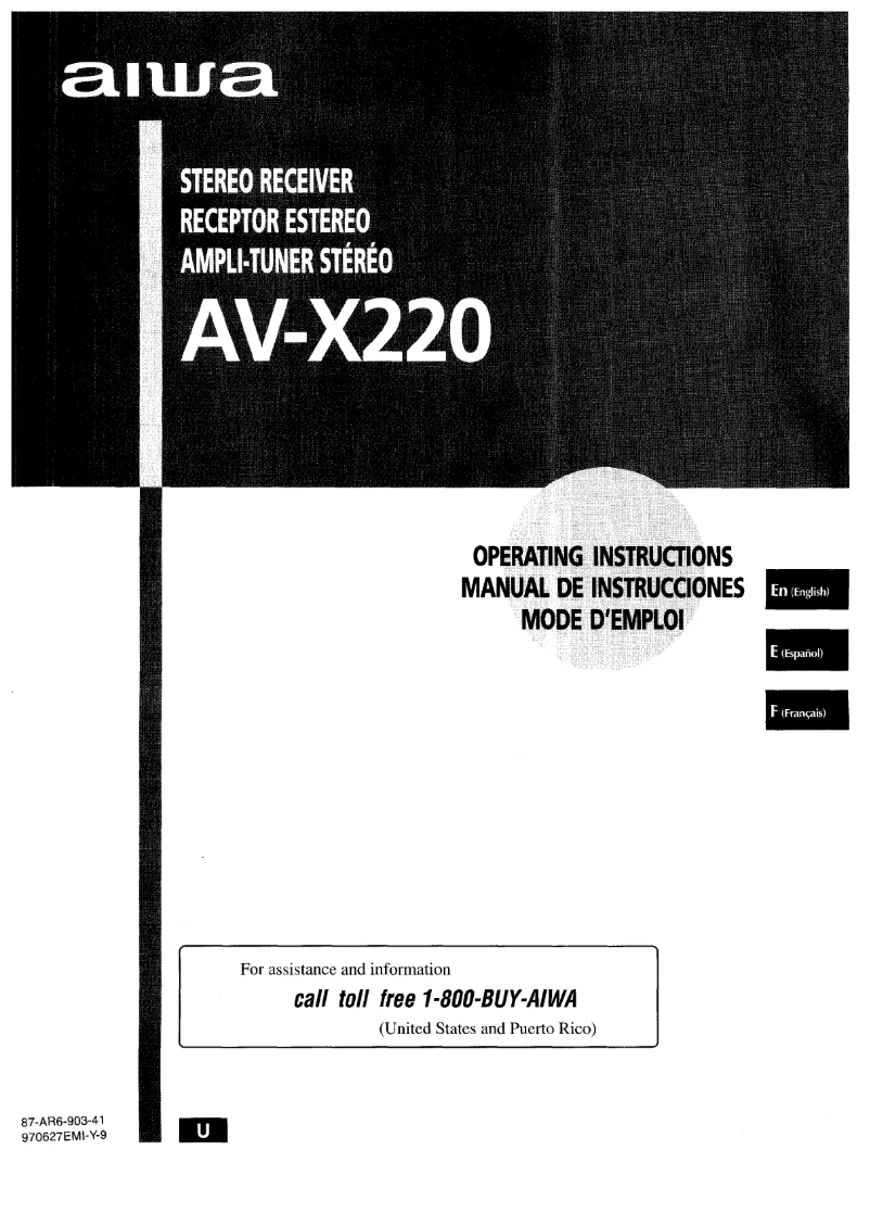 Imagen de la primera página del manual del dispositivo AV-X220