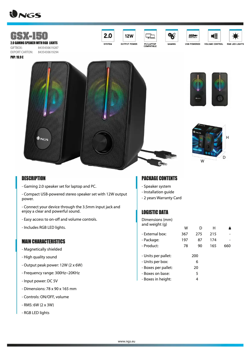 Imagen de la primera página del manual del dispositivo GSX-150