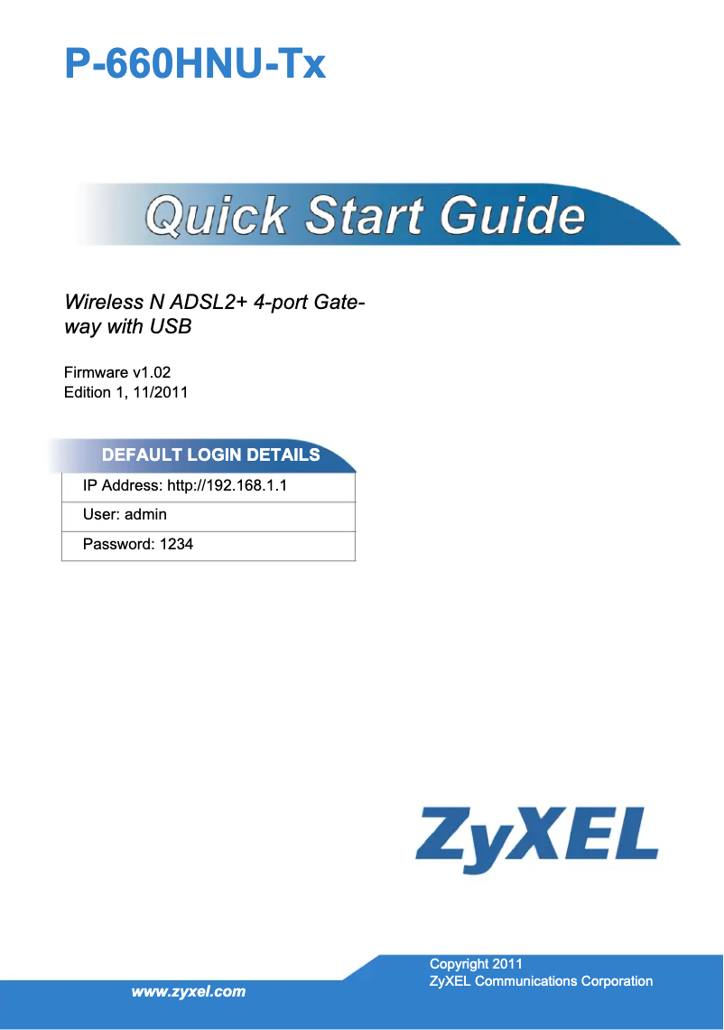 Página 1 del manual Manual de usuario ZyXEL P-660HNU-T1