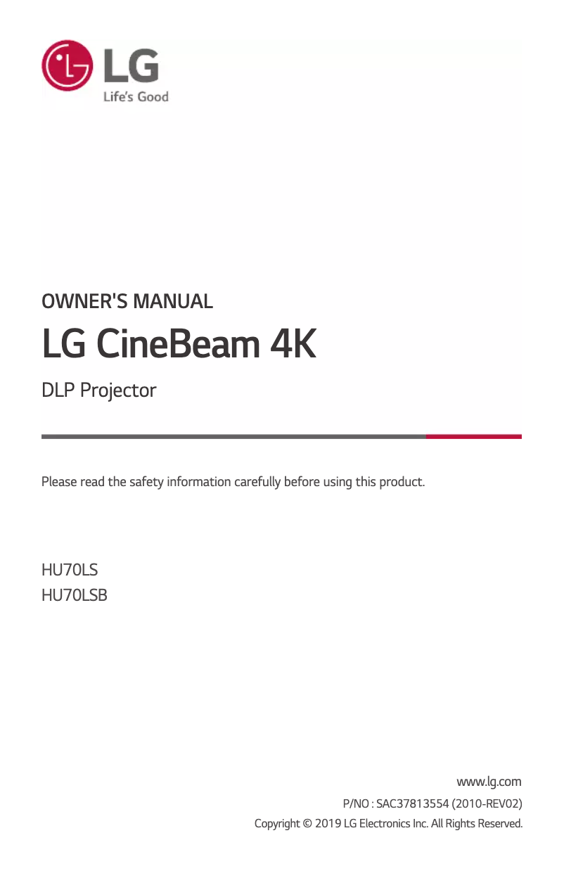 Página nº 1 - Manual de usuario LG CineBeam 4K HU70LSB