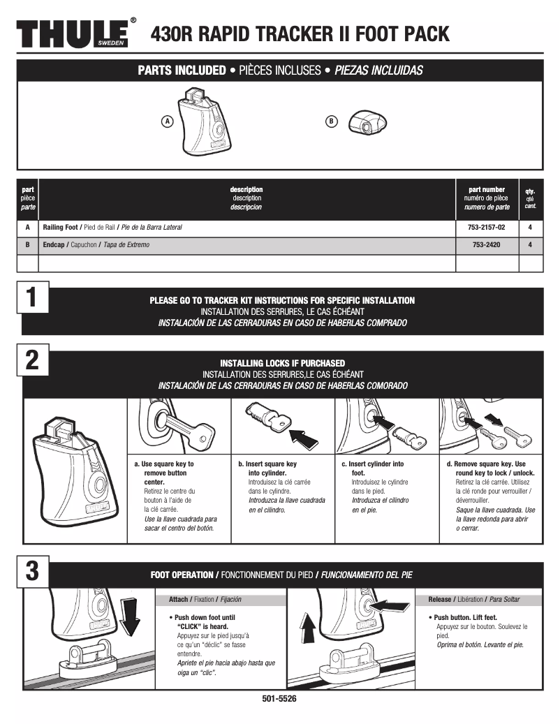 Página nº 1 - Manual de usuario Thule Rapid Tracker II 430R