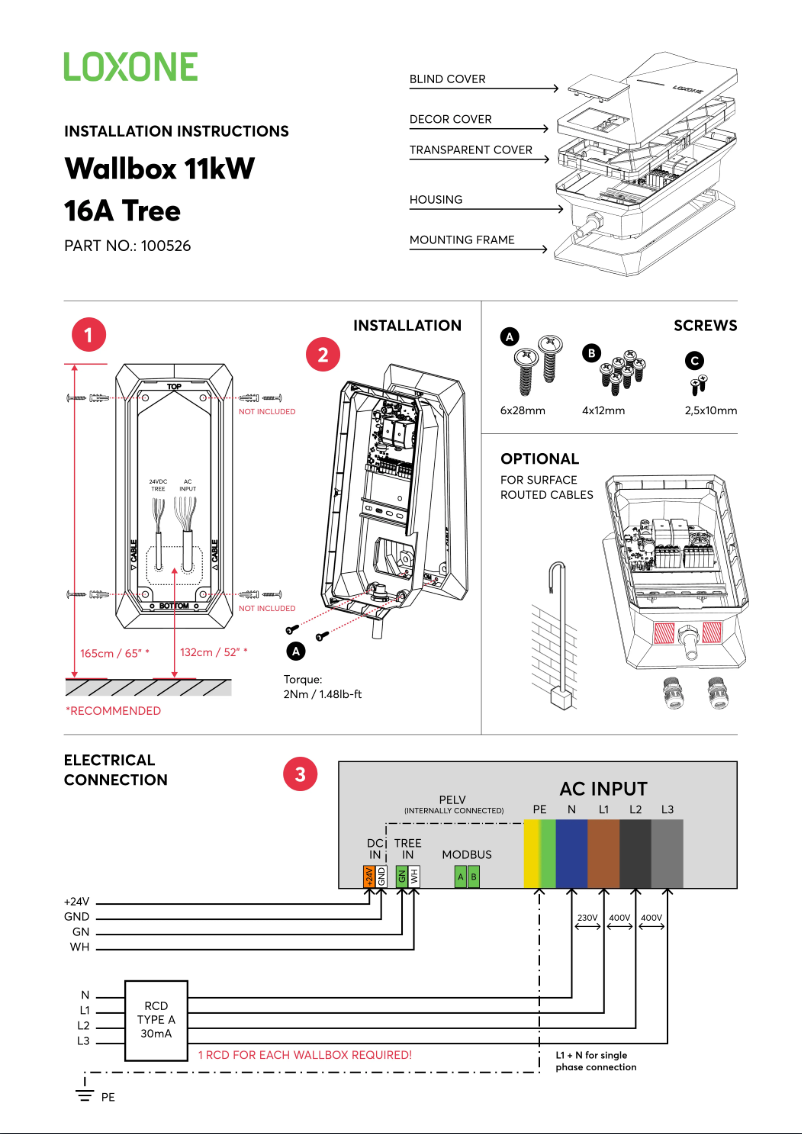 Imagen de la primera página del manual del dispositivo Wallbox 11kW 16A Tree