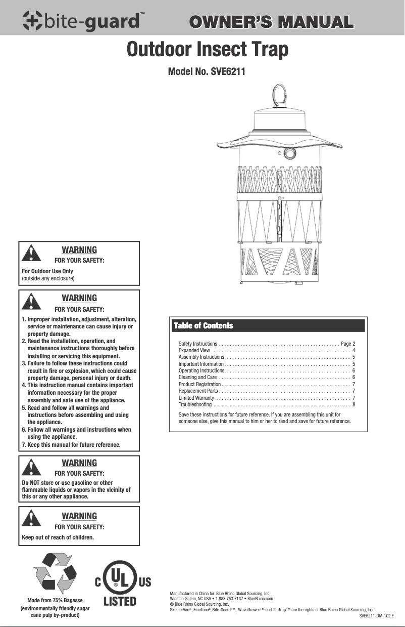 Imagen de la primera página del manual del dispositivo SVE6211