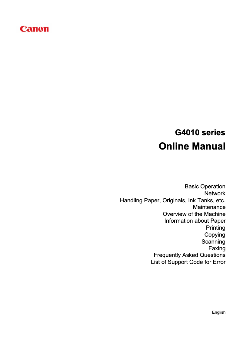 Página nº 1 - Manual de usuario Canon PIXMA G4110