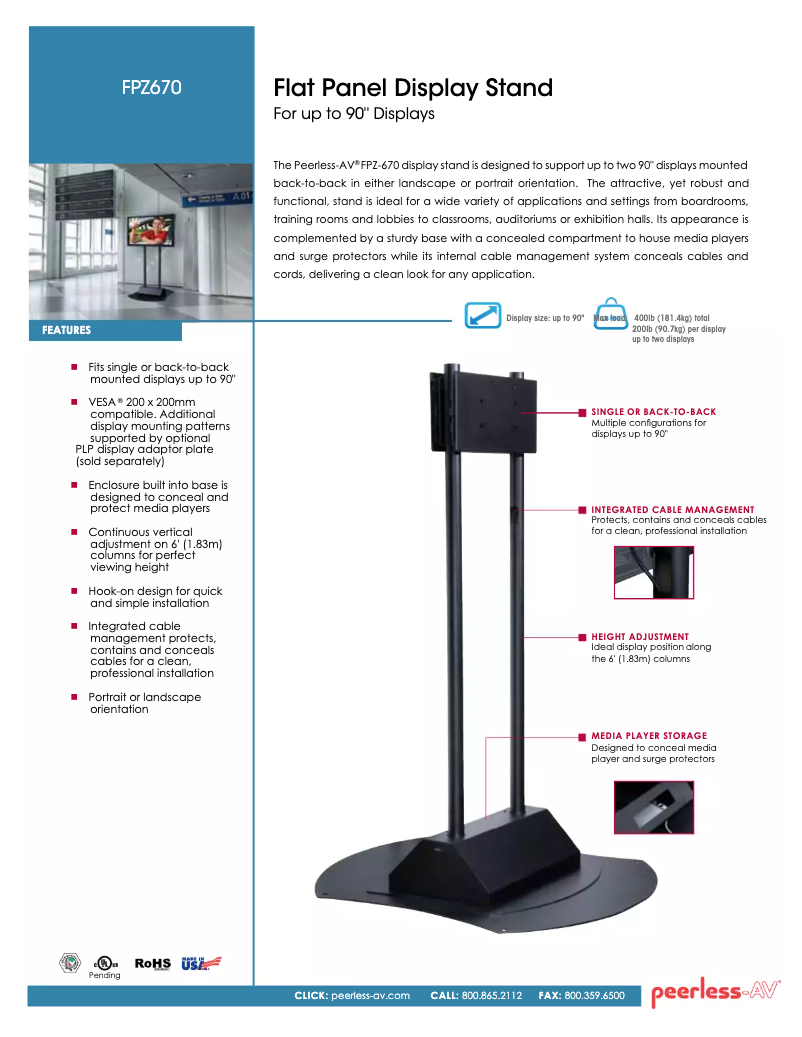 Página 1 del manual Manual de usuario Peerless-AV FPZ-670