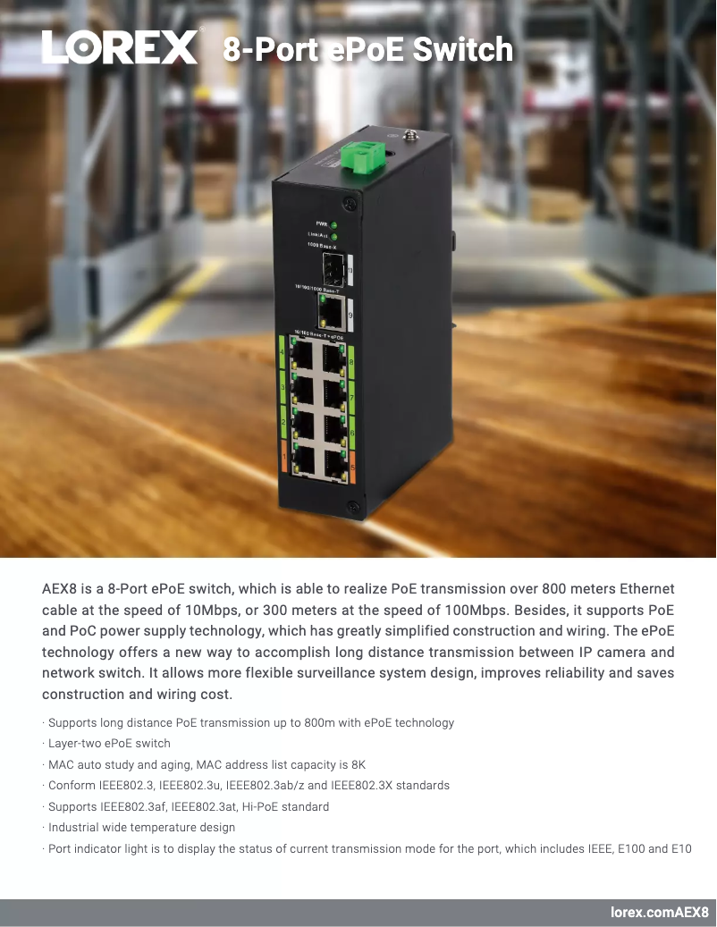 Imagen de la primera página del manual del dispositivo AEX8