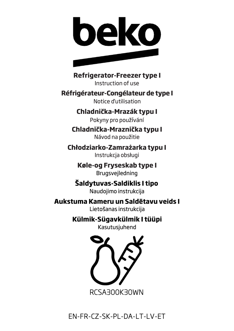 Página nº 1 - Manual de usuario Beko RCSA300K30WN