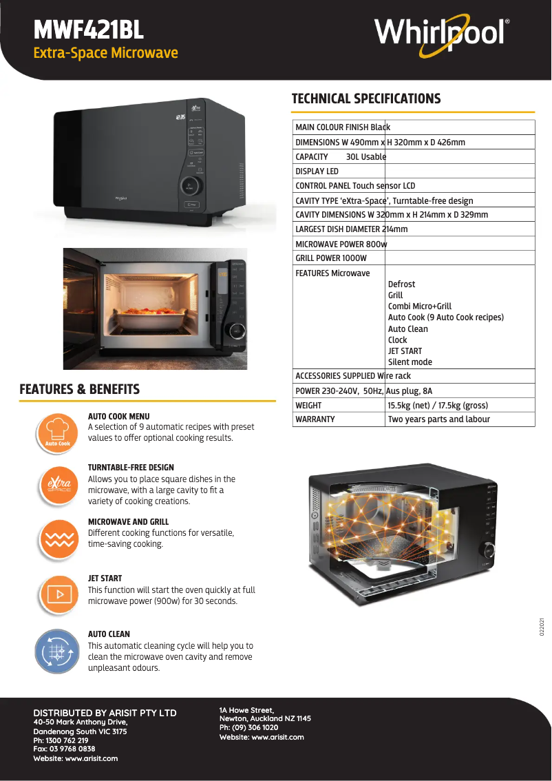Imagen de la primera página del manual del dispositivo MWF421BL