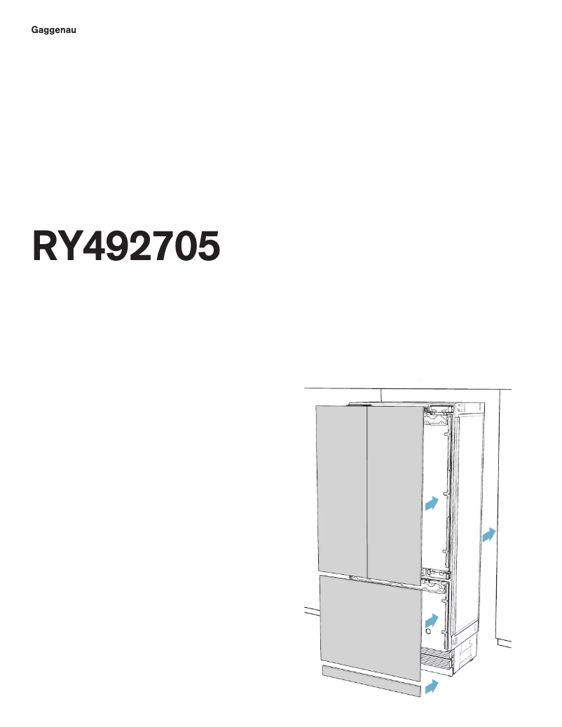 Página 1 del manual Guía de instalación Gaggenau RY492705