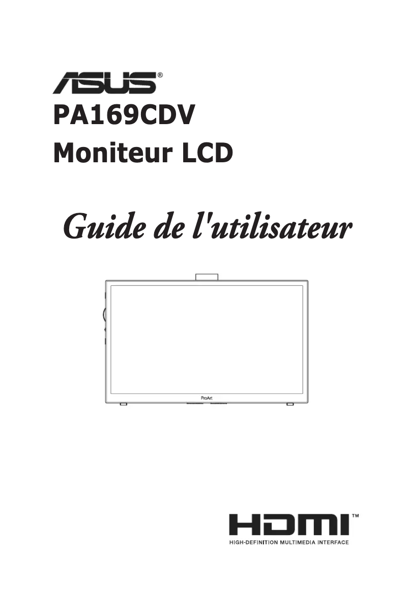 Página 1 del manual Manual de usuario Asus ProArt PA169CDV