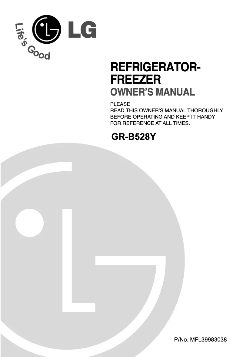 Imagen de la primera página del manual del dispositivo GR-B528YC