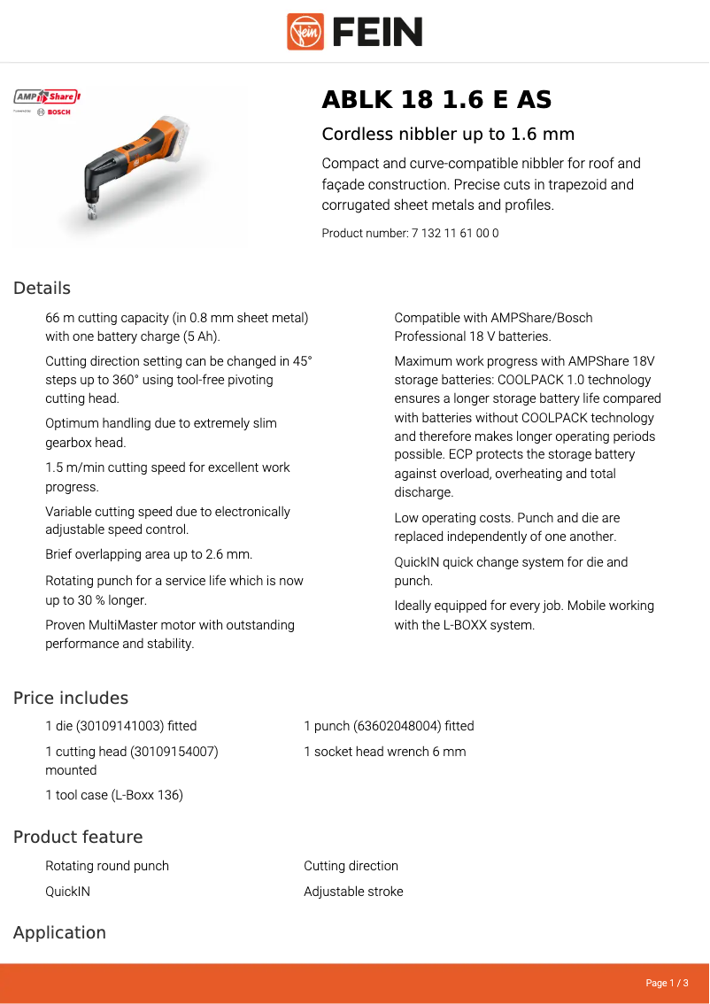 Imagen de la primera página del manual del dispositivo ABLK 18 1.6 E AS