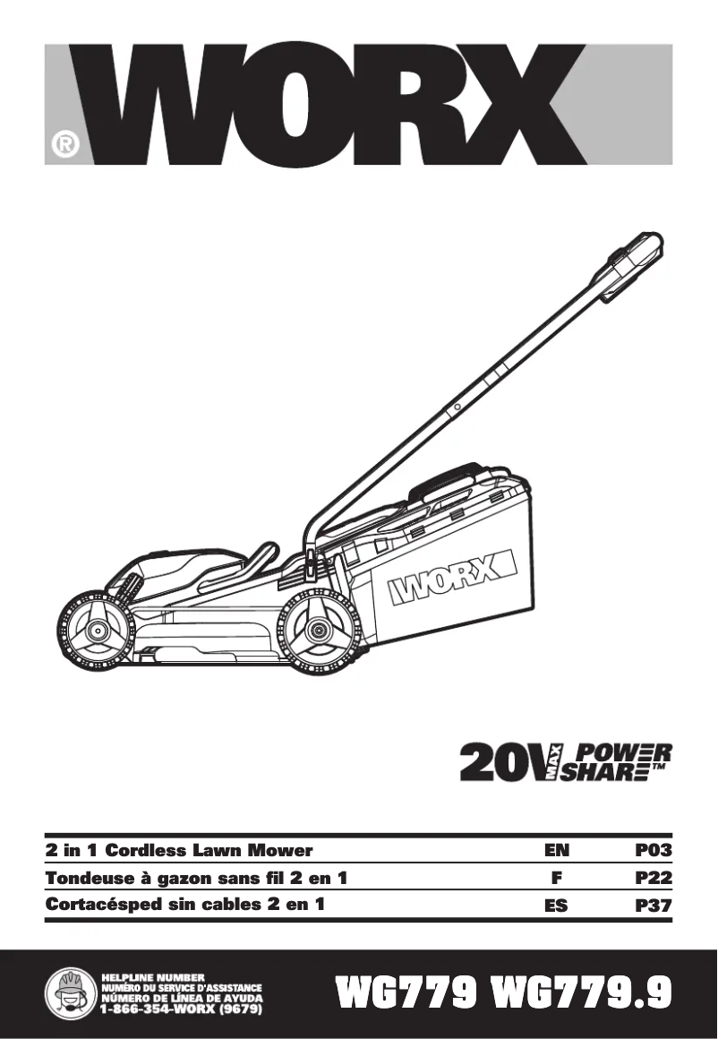 Página nº 1 - Manual de usuario Worx WG934