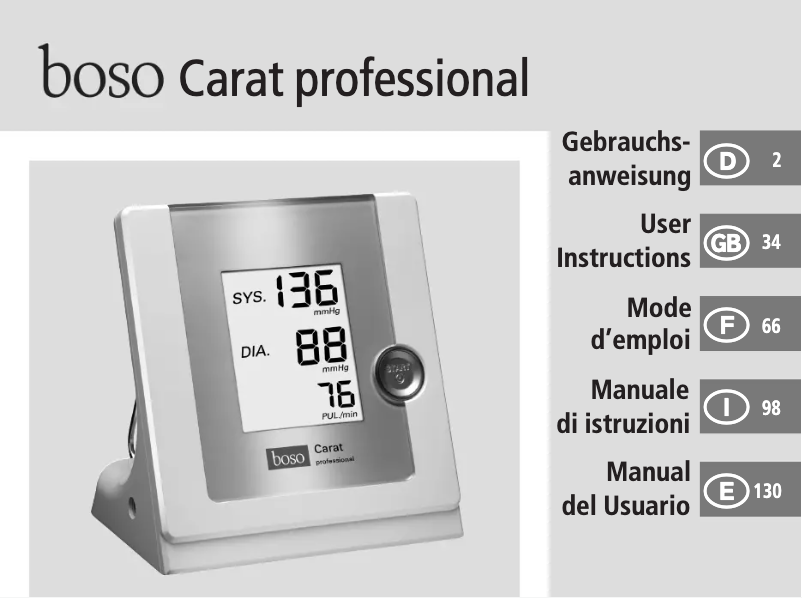 Página 1 del manual Manual de usuario Boso Carat Professional