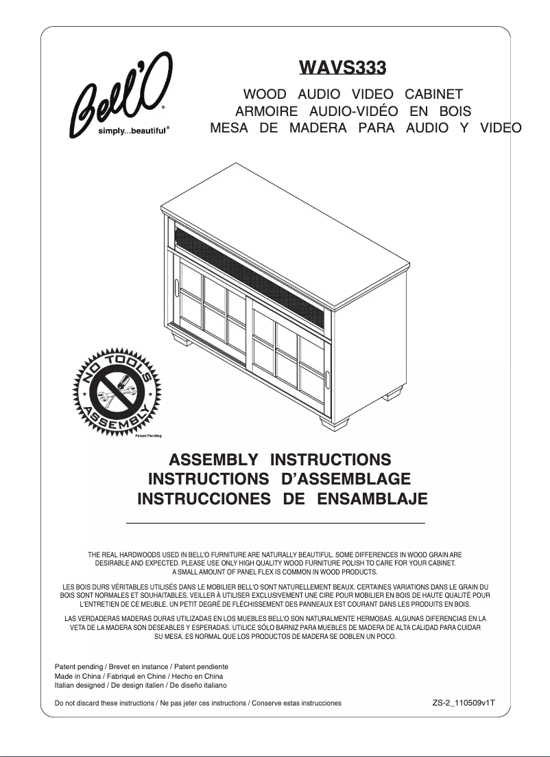 Imagen de la primera página del manual del dispositivo WAVS-333