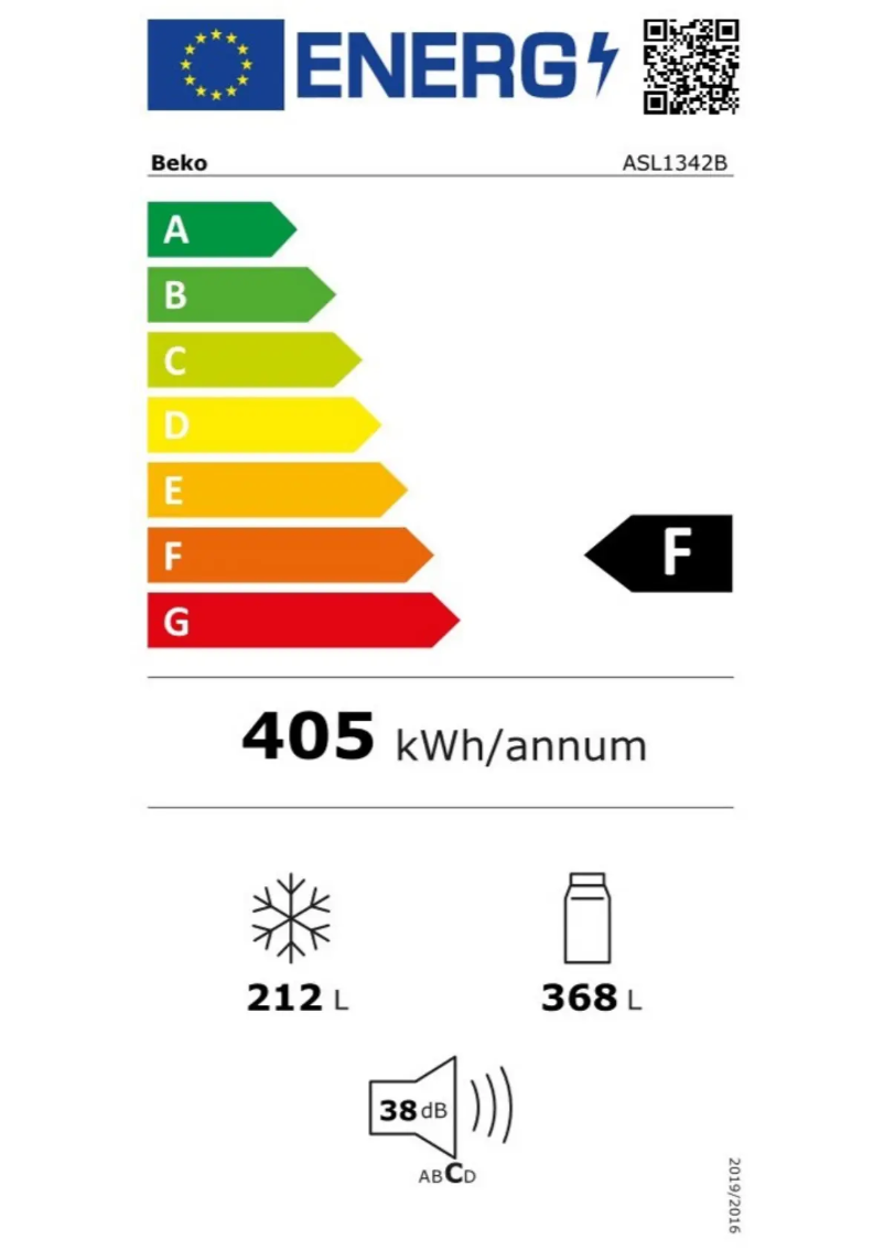 Página 1 del manual Etiqueta energética Beko FBQ6100