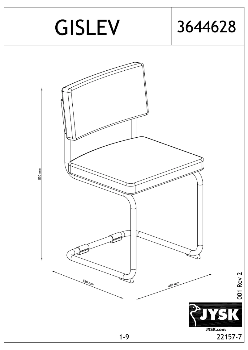 Página nº 1 - Manual de usuario JYSK Gislev