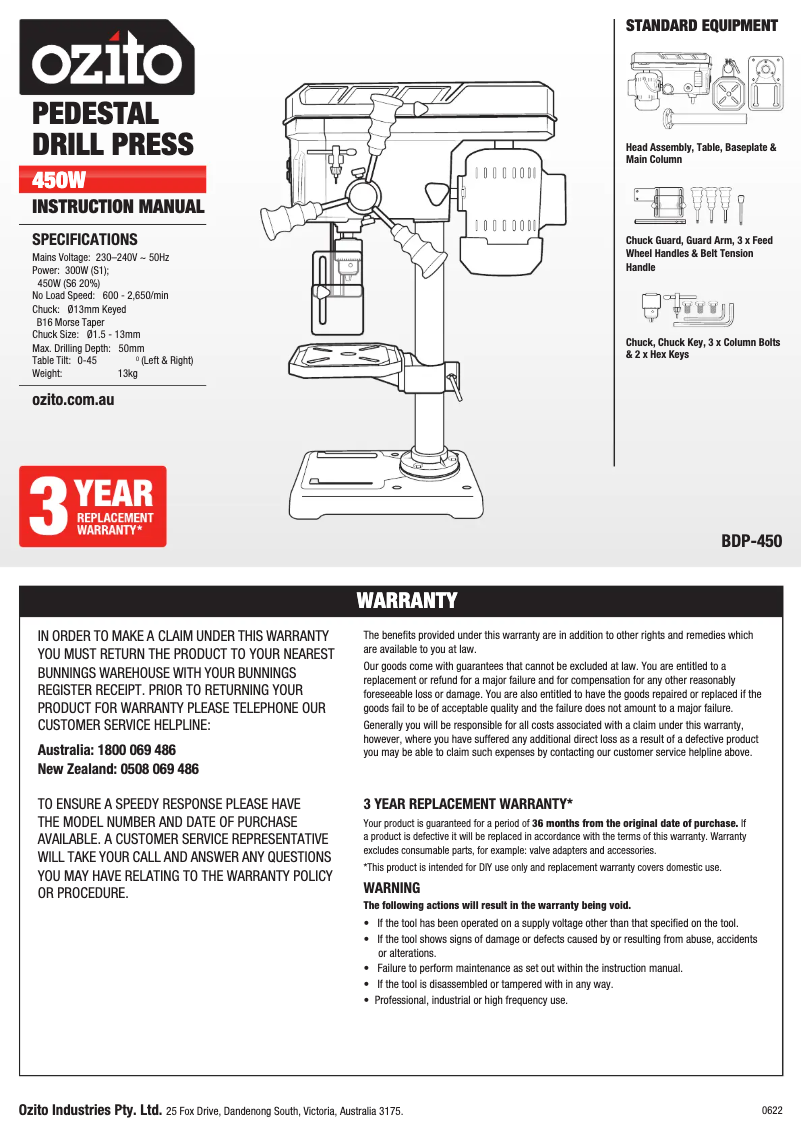 Imagen de la primera página del manual del dispositivo BDP-450