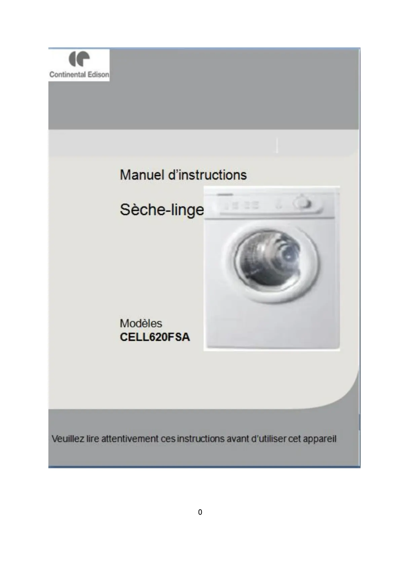 Imagen de la primera página del manual del dispositivo CESLB620FSA