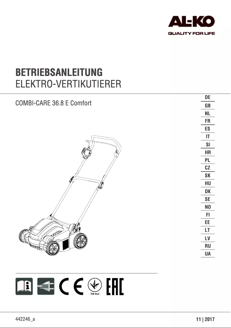 Página 1 del manual Manual de usuario AL-KO 36.8 Combi Comfort