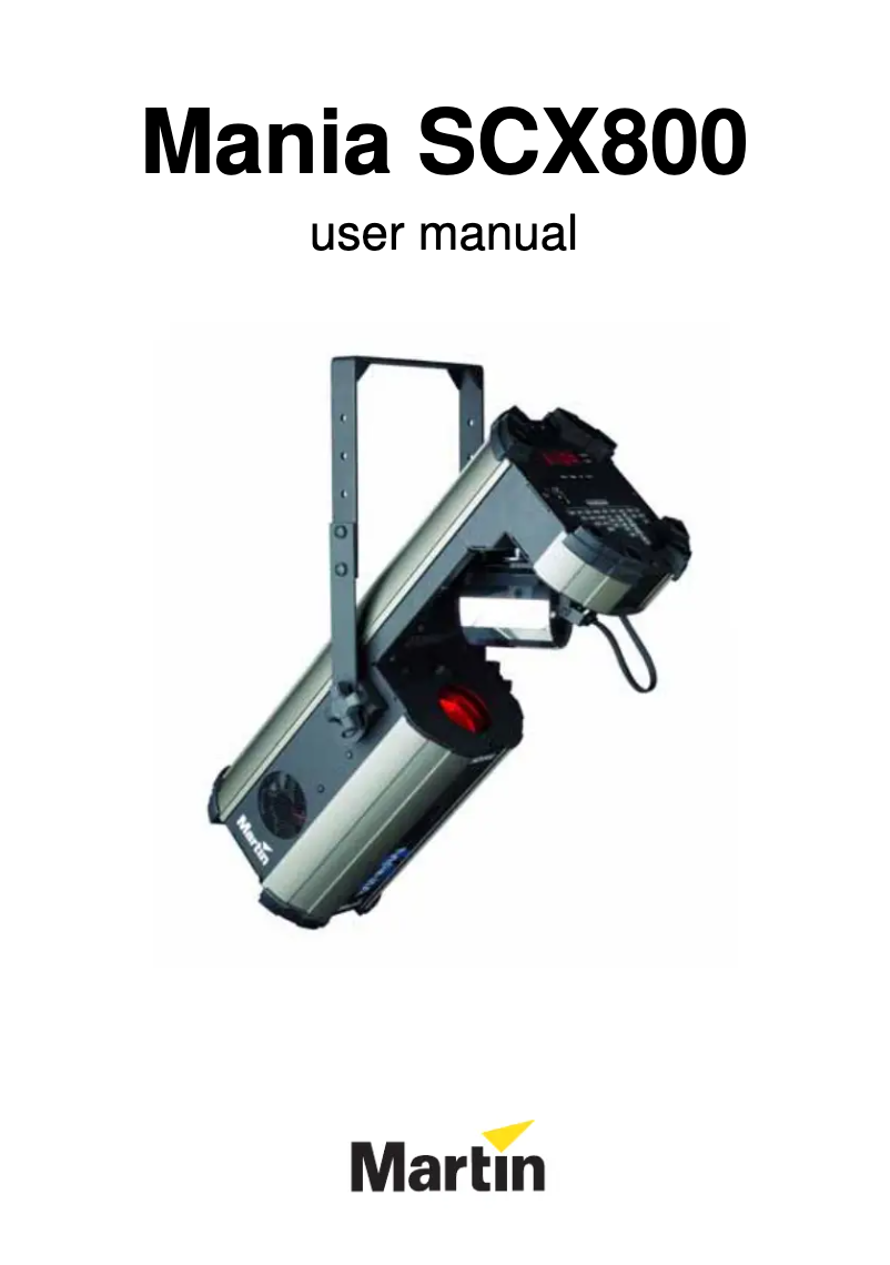 Imagen de la primera página del manual del dispositivo Mania SCX800