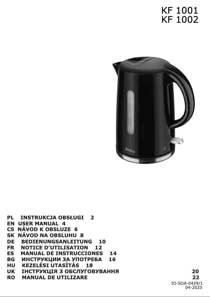 Imagen de la primera página del manual del dispositivo KF 1002