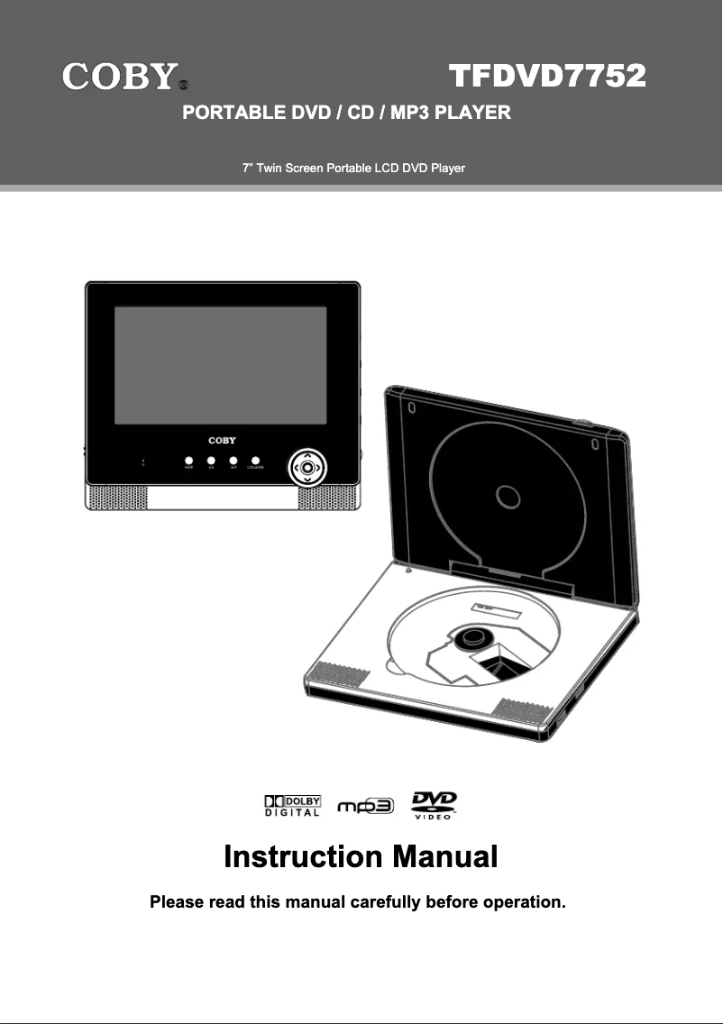 Imagen de la primera página del manual del dispositivo TF-DVD7752