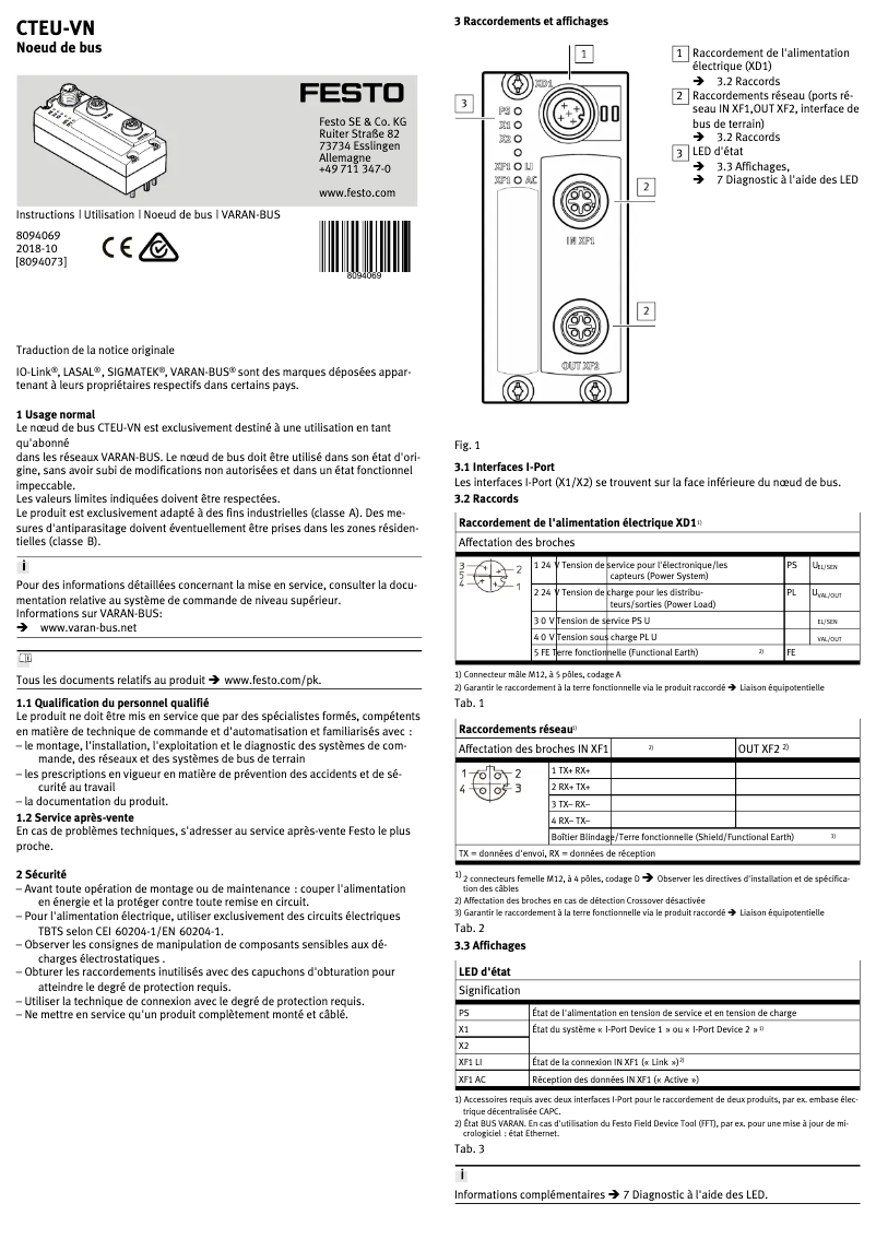 Imagen de la primera página del manual del dispositivo CTEU-VN