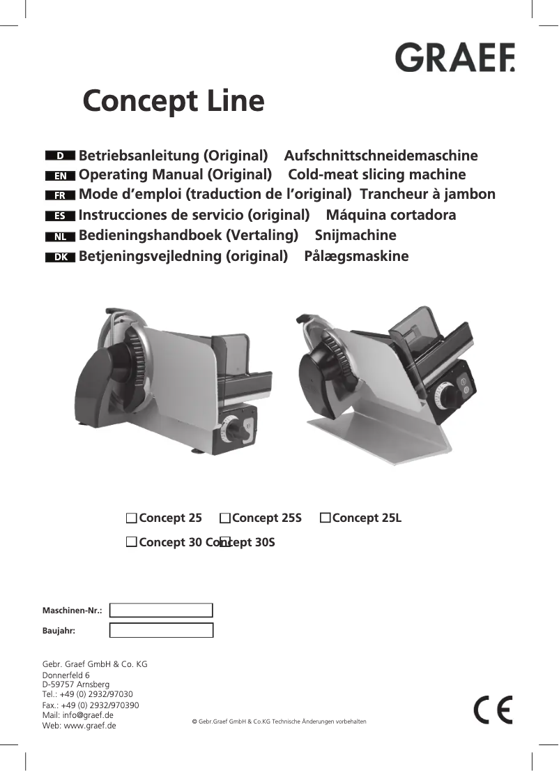 Página 1 del manual Manual de usuario Graef Concept 30S