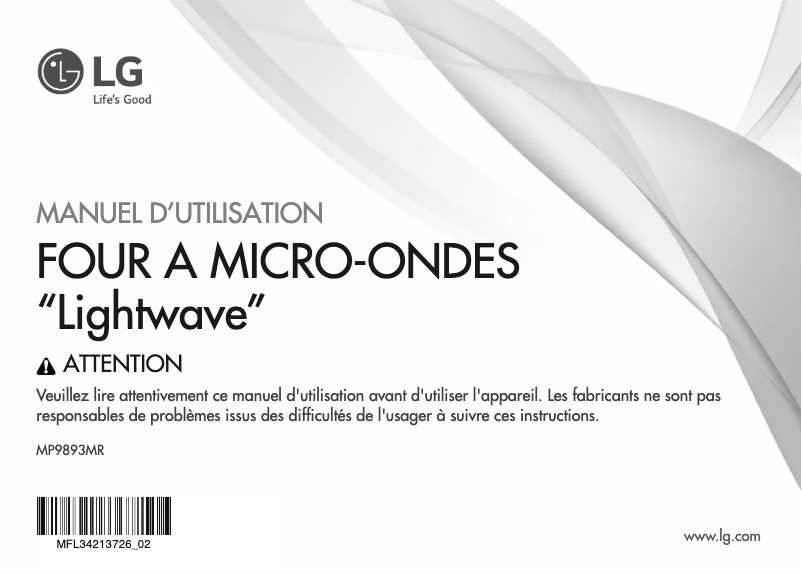 Página 1 del manual Manual de usuario LG MP9893MR